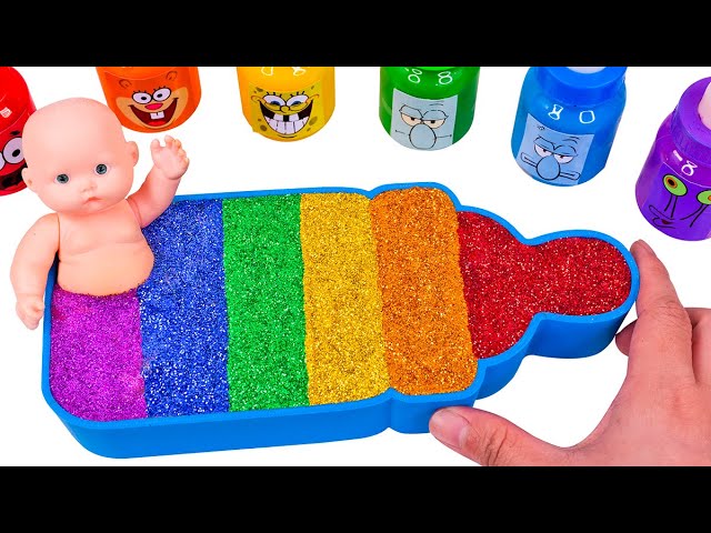 Satisfying Video | DIY How To Make Rainbow Ice Cream From Mixing Slime Cutting ASMR img